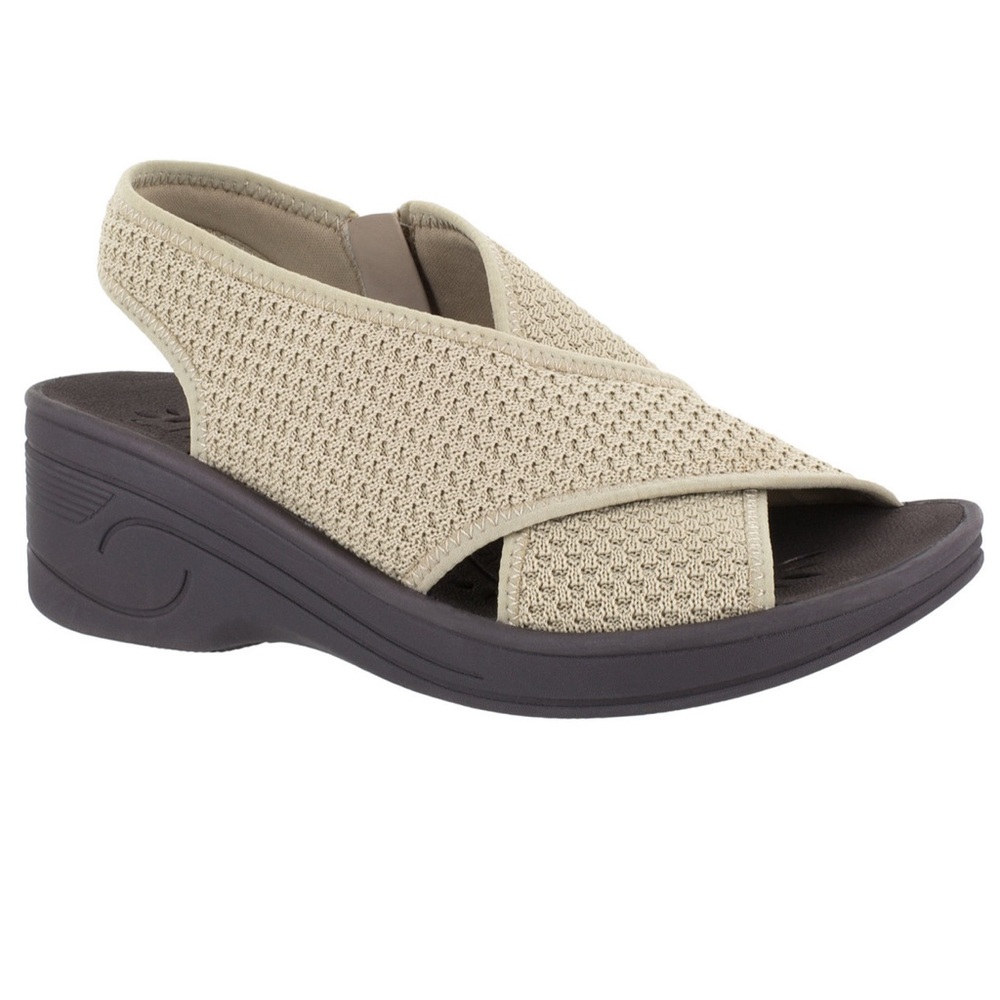 Easy Street solite So Lite Jolly Comfortable Beige Wedge Sandals NWT NO BOX 9.5